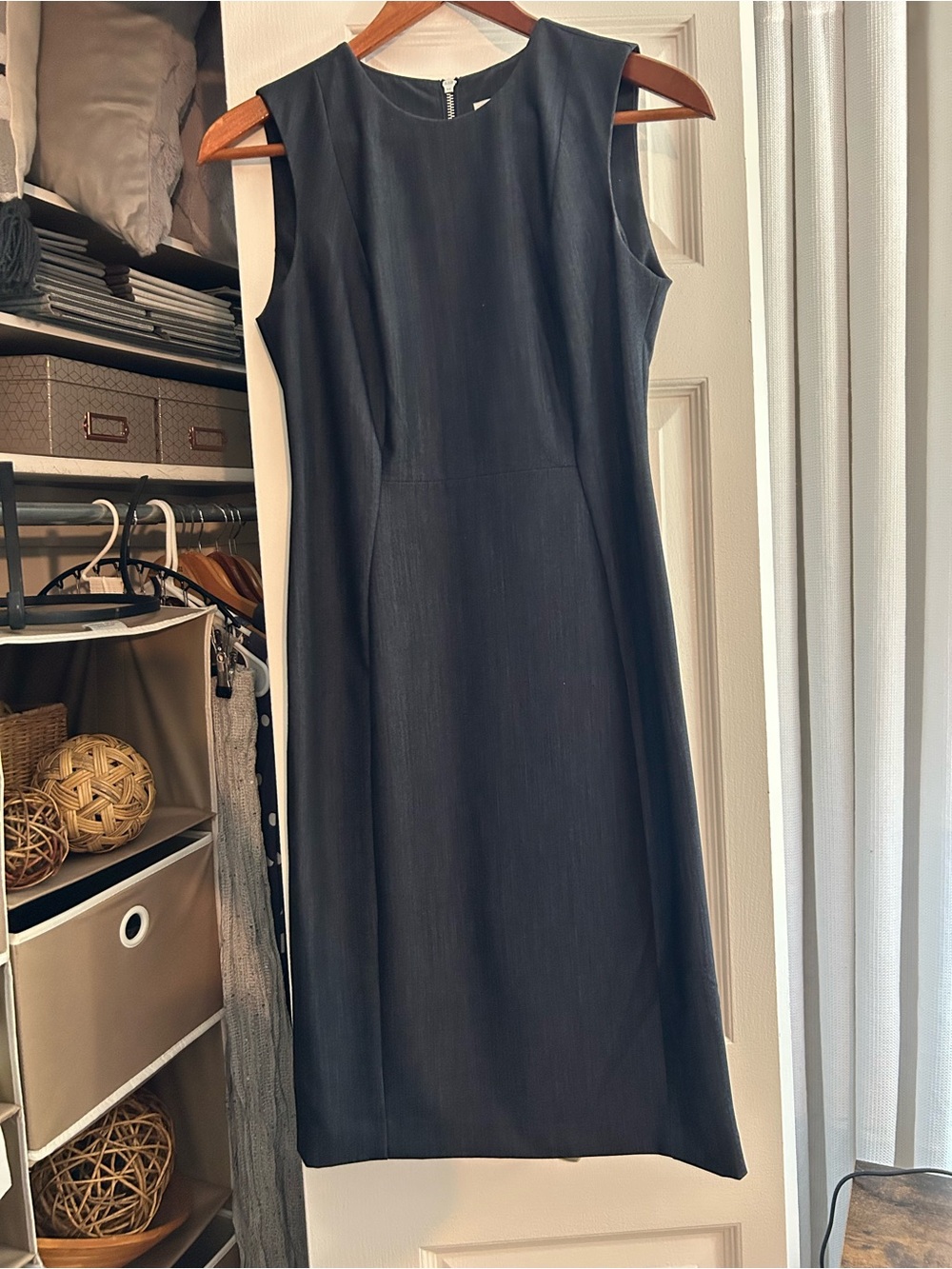 Calvin Klein Classic Sleeveless Navy Sheath Dress